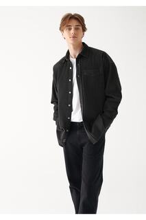 Черная бархатная рубашка стандартного кроя/нормального кроя Mavi, серый