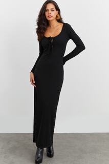 Женское черное платье макси с камзолом EY1513 Cool &amp; Sexy, черный