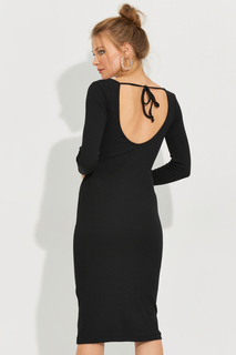 Женское черное платье миди на бретельках с завязкой на спине EY2592 Cool &amp; Sexy, черный