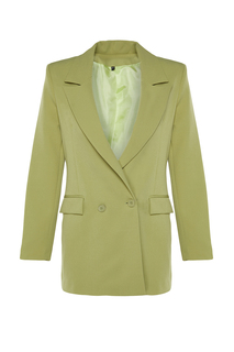 Мятный тканый пиджак стандартного размера Trendyol, зеленый