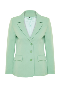 Мятный тканый пиджак на пуговицах стандартной подкладки Trendyol, зеленый