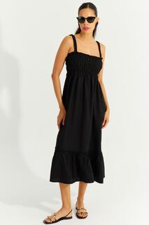 Женское черное платье-миди с запахом и позументом DY3235-24 Cool &amp; Sexy, черный