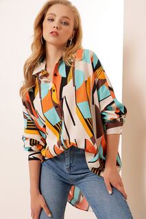 Женская рубашка оверсайз с рисунком P22s201-3037 Pattaya, разноцветный