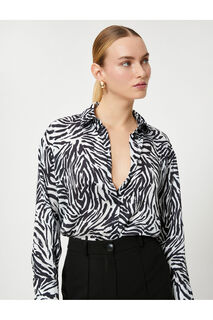 Женская рубашка с леопардовым узором Koton, коричневый