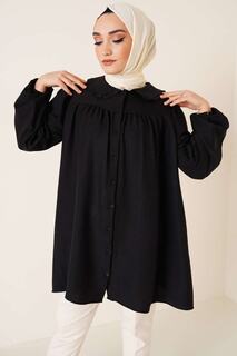 Женская рубашка-хиджаб с детским воротником VOLT CLOTHİNG, черный