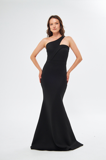 Черное гибкое вечернее платье с бретельками из ткани для дайвинга и выпускное платье lovebox, черный