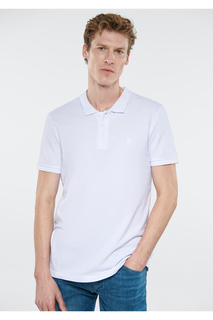 Белая футболка-поло приталенного/узкого кроя Mavi, белый
