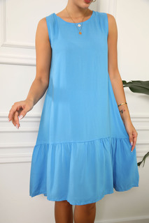 Женская синяя юбка без рукавов с рюшами DRESS armonika, синий