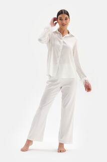 Белый атласный пижамный комплект Otrish Bride Dagi