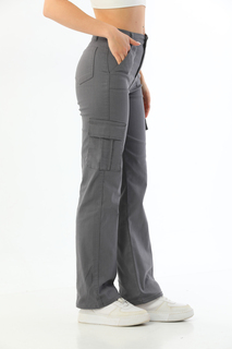 Серые широкие брюки из лайкры с завышенной талией и карманами-карго Bike Life, серый