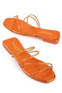 Оранжевые женские тапочки Capone на плоском каблуке Stone Orange Capone Outfitters, оранжевый
