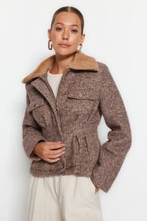 Пальто - Коричневый - Базовый Trendyol, коричневый