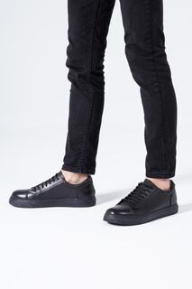 Черные - Мужская повседневная спортивная обувь из натуральной кожи, повседневные кроссовки на шнуровке CZ London, черный