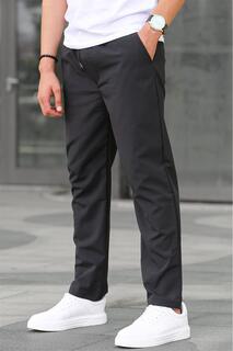 Черные базовые мужские брюки из ткани Parachute 6513 Madmext, черный