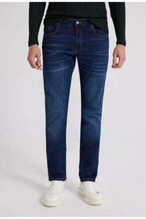 Синие прямые джинсовые брюки узкого кроя D&apos;S Damat, темно-синий