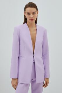 Блейзер с V-образным вырезом и карманами Koton, фиолетовый