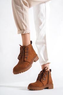 Замшевые короткие женские ботинки со шнуровкой спереди и боковой молнией на подошве Trak Capone Outfitters, коричневый