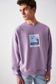 Сиреневый свитшот Seaside Oversize GRIMELANGE, фиолетовый