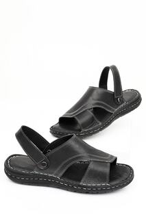 Черные мужские сандалии из натуральной кожи Gön GÖNDERİ(R), черный