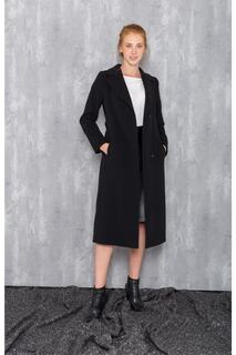 Пальто средней длины с поясом Snap Fasten Черный 3633 Concept.