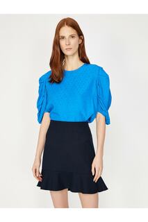 Блуза - Темно-синяя - Классический крой Koton, темно-синий