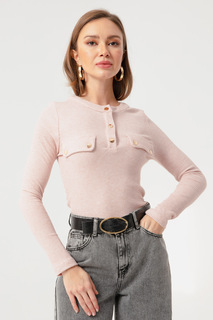 Женская трикотажная блузка с карманами для пудры Lafaba, розовый