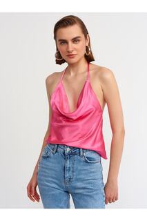 Блуза с бретелькой на шее, конфетно-розовый цвет Dilvin