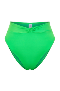 Зеленые плавки бикини с завышенной талией и узлом Trendyol, зеленый