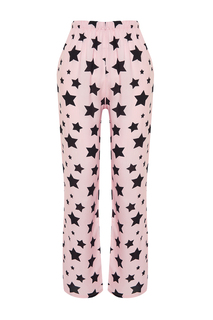 Пижамные штаны из вискозной ткани с узором «пудра» и звездами Trendyol, розовый