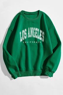 Зеленый свитшот унисекс Los Angeles Oversize MODAGEN