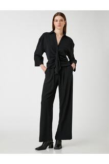 Блузка в стиле кимоно с завязками Koton, черный