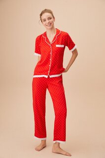 Пижамный комплект - красный - однотонный SUWEN