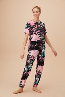 Пижамный комплект - Многоцветный - Принт тай-дай SUWEN, разноцветный