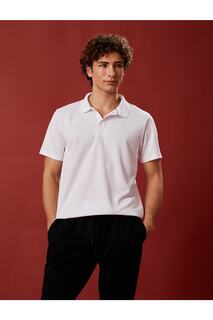 Спортивная футболка с воротником поло и пуговицами с коротким рукавом, быстросохнущая ткань Koton, белый