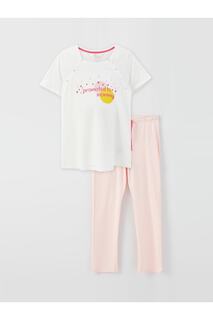 Пижамный комплект - Розовый - Графика LC Waikiki, розовый