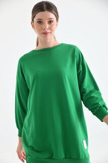 Женская туника в хиджабе с вышивкой VOLT CLOTHİNG, зеленый