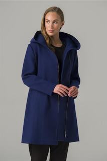 Спортивное пальто с капюшоном на молнии Saks 3862 Olcay, темно-синий