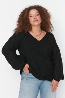 Черный вязаный свитер Trendyol