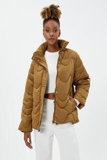 Зимняя куртка - коричневая - базовая Koton, коричневый