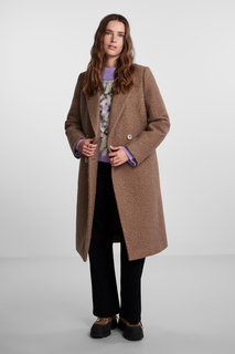 Зимняя куртка - Коричневый - Двубортный PIECES, коричневый