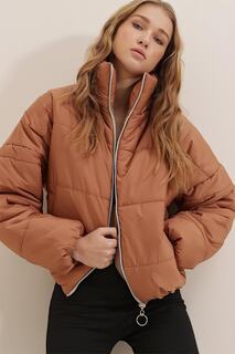Зимняя куртка - Коричневый - Пуховик Trend Alaçatı Stili, коричневый