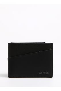 Черный мужской кошелек CK DIAGONAL BIFOLD 6CC W/BILL Calvin Klein