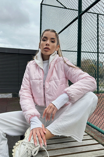 Зимняя куртка - Розовый - Пуховик Trend Alaçatı Stili, розовый