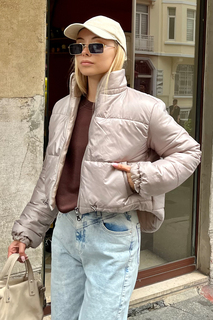 Зимняя куртка - Серая - Пуховик Trend Alaçatı Stili, серый