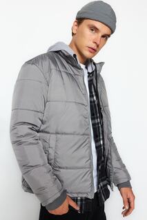 Зимняя куртка - Серая - Пуховик Trendyol, серый
