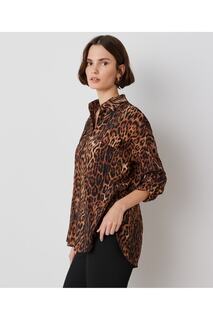 Блузка с леопардовым узором İpekyol, коричневый Ipekyol