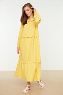 Платье - Желтое - Фигуристка Trendyol Modest, желтый
