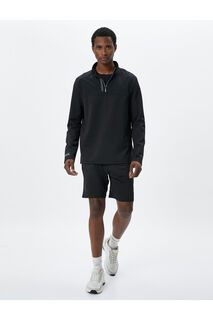 Спортивные шорты с карманом и принтом на кружевной талии Koton, черный