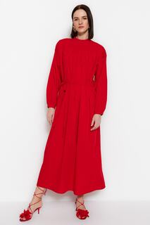 Платье - Красное - А-силуэт Trendyol Modest, красный