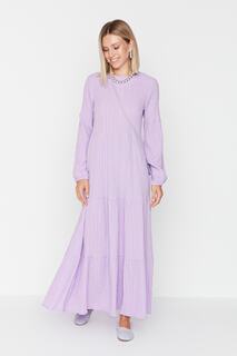 Платье - Фиолетовое - Базовое Trendyol Modest, фиолетовый
